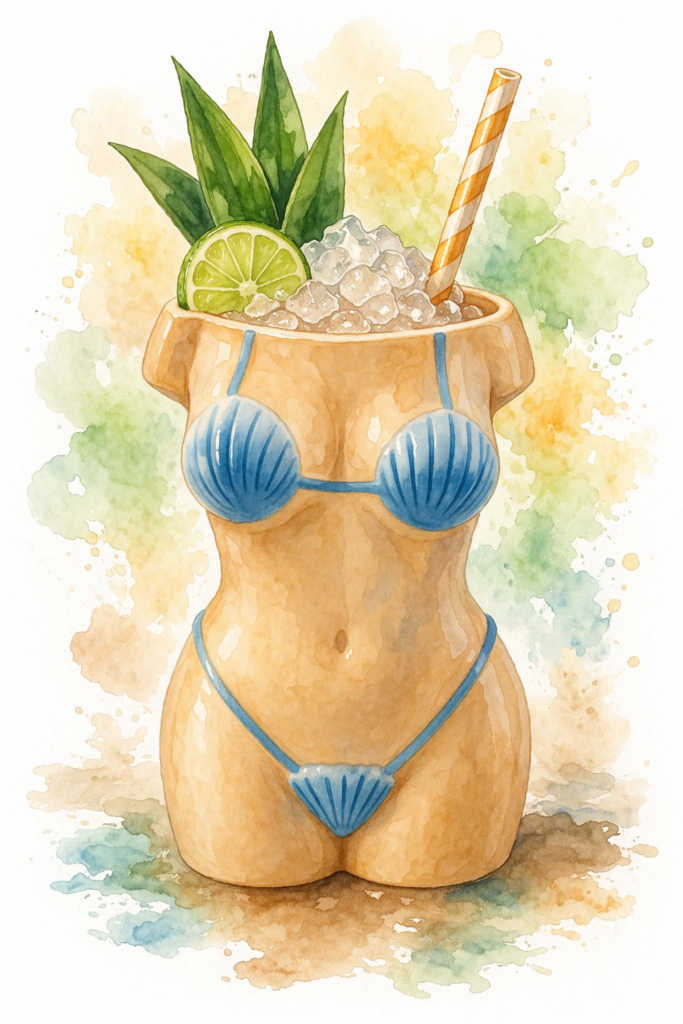 Nice Melons Tiki Cocktail at Ratafia cocktail bar in Cupecoy, Sint Maarten
