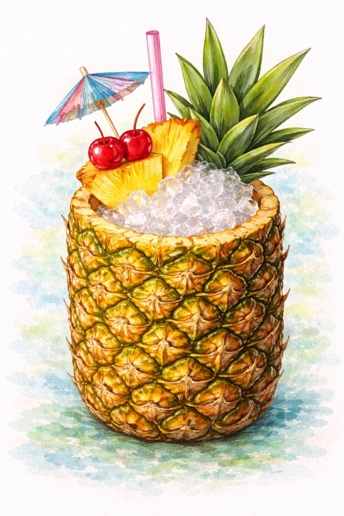 The Ultimate Piña Colada at Ratafia cocktail bar in Cupecoy, Saint Martin