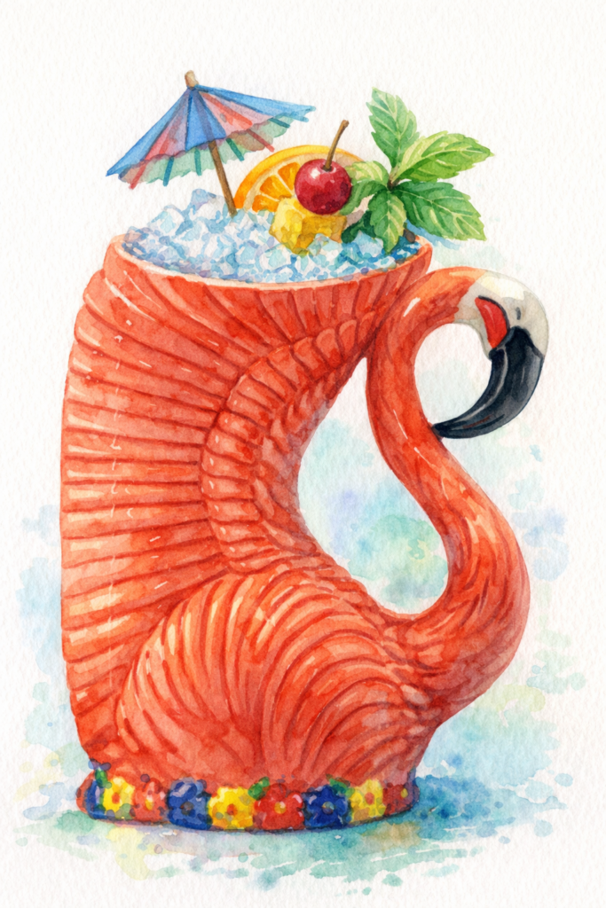 Caribbean Bird tiki cocktail at Ratafia cocktail bar in Cupecoy, St. Martin