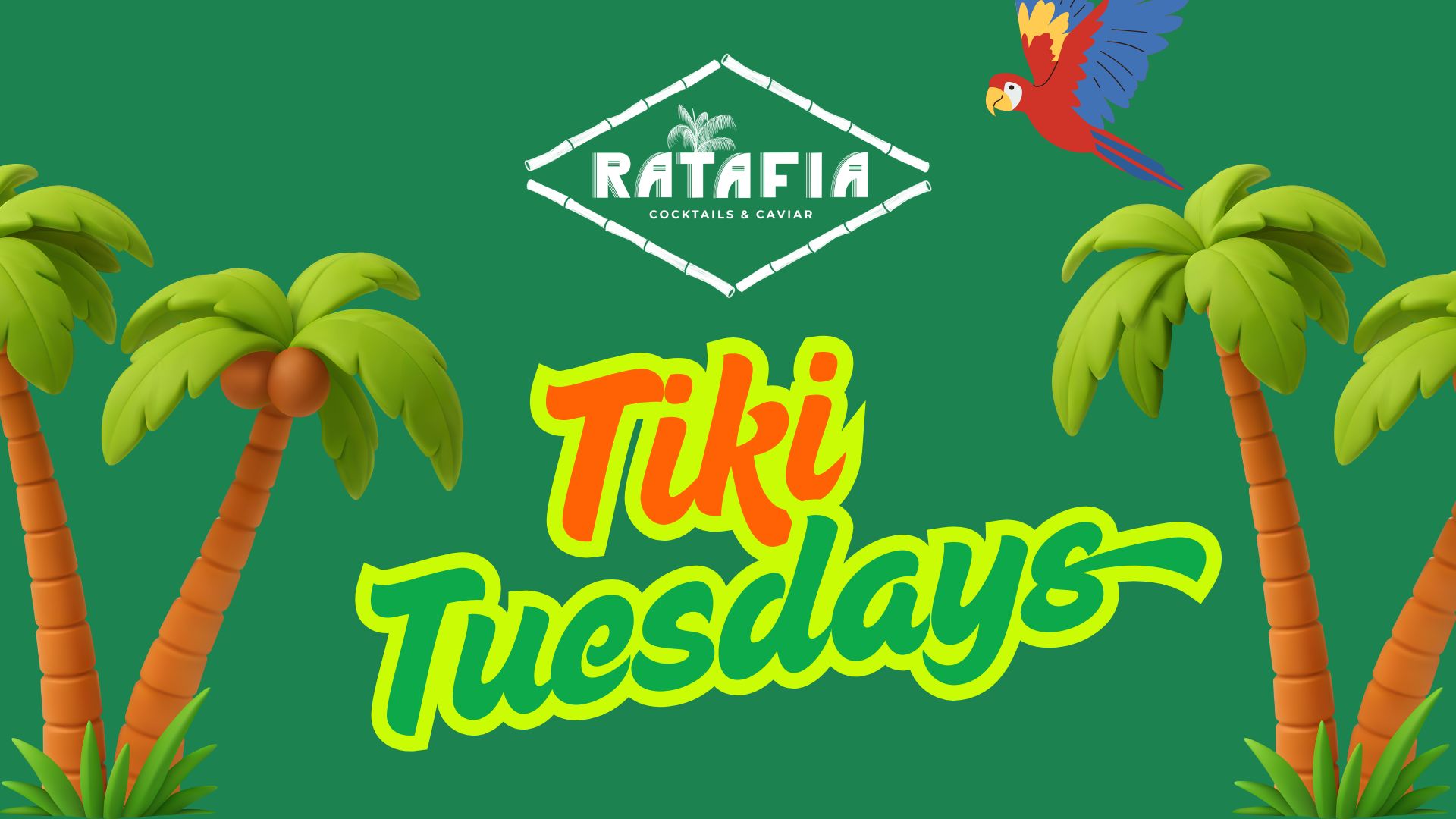 Tiki Tuesdays - Buy One Get One Free Tiki Cocktails at Ratafia in Cupecoy, Sint Maarten