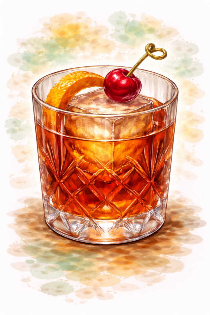 SWOL(d) Fashioned Cocktail at Ratafia cocktail bar in Cupecoy, Sint Maarten containing SWOL Añejo Tequila - Aged 13+ Months in Cabernet Sauvignon Barrels, Secret Bitters, Luxardo Maraschino Cherry, and Fresh Orange Essence